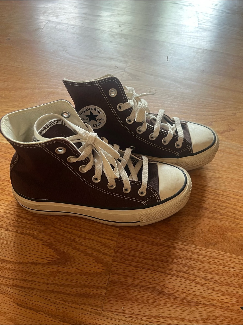 Converse Kids' Classic High Top Sneakers platform Brown